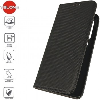 Telone smart magnet serijos atverčiamas dėklas - juodas (MI NOTE 10/NOTE 10 PRO)